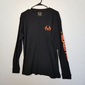 Realtree Men's T Shirt Medium Long Sleeve Black Thermal